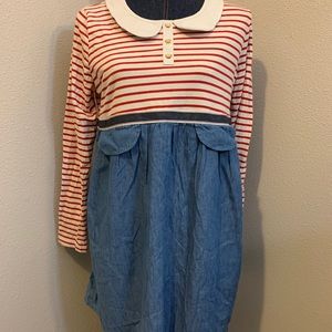 Cute red and white/ jean dress
